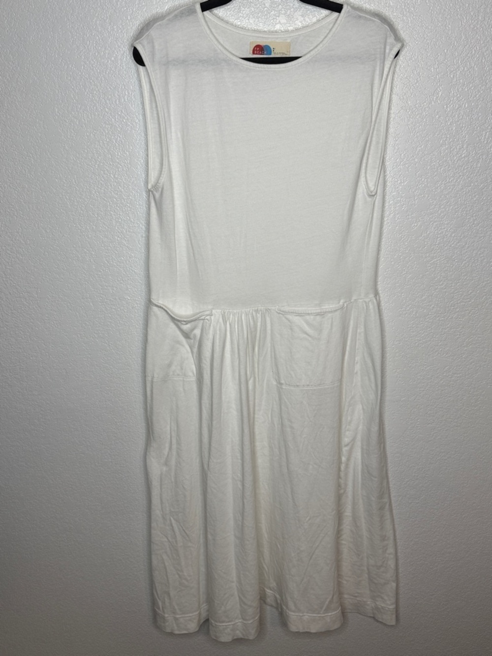FP Beach White Pocket Midi to Maxi Cotton Dress Size Medium